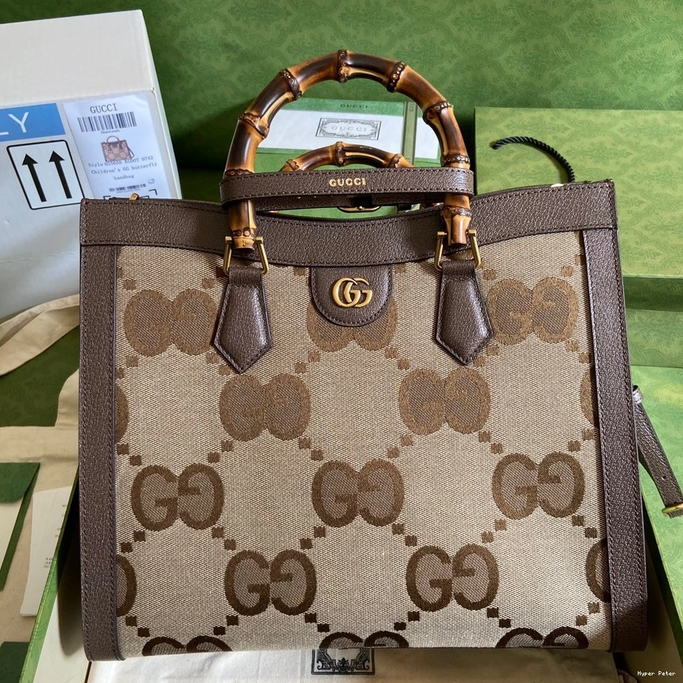 Hyper Peter Diana GUCCI medium jumbo bag tote GG with 0816